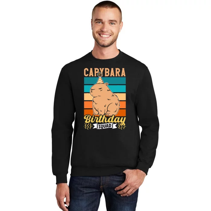 Capybara Birthday Squad Lover Capybaras Rodent Animal Tall Sweatshirt