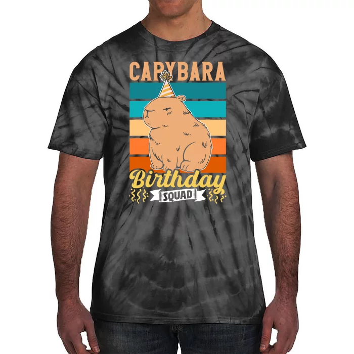 Capybara Birthday Squad Lover Capybaras Rodent Animal Tie-Dye T-Shirt