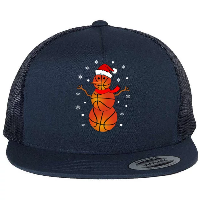 Christmas Basketball Snow Gift Basketball Christmas Gift Flat Bill Trucker Hat