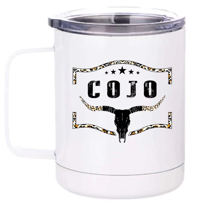 C.O.J.O Bull Skull Country Music Front & Back 12oz Stainless Steel Tumbler Cup