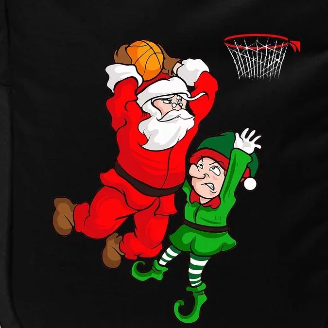 Christmas Basketball Santa Claus Slam Dunk Elf Funny Humor Impact Tech Backpack