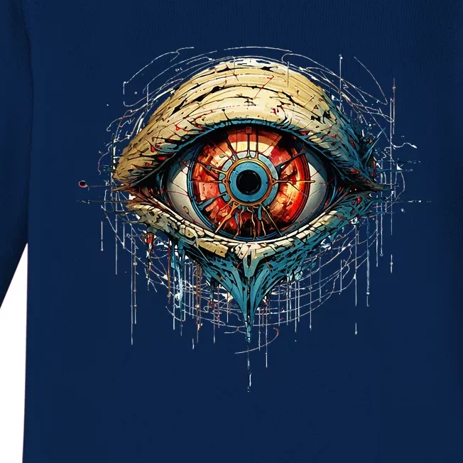 Comic Book Style Eyeball Baby Long Sleeve Bodysuit