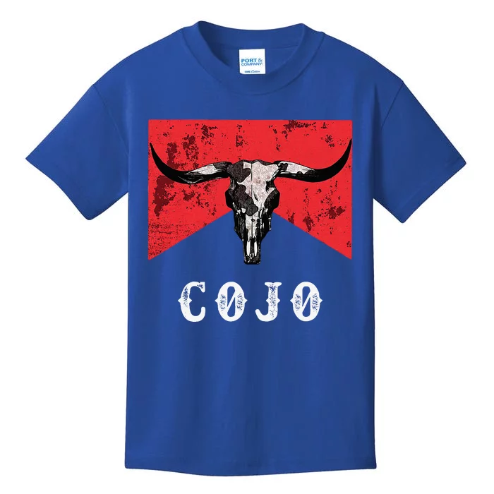 C.O.J.O Bull Skull Music Country 70s Cowboys Boots Kids T-Shirt