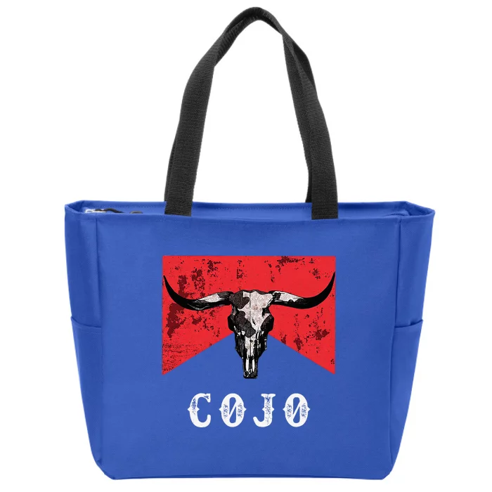 C.O.J.O Bull Skull Music Country 70s Cowboys Boots Zip Tote Bag