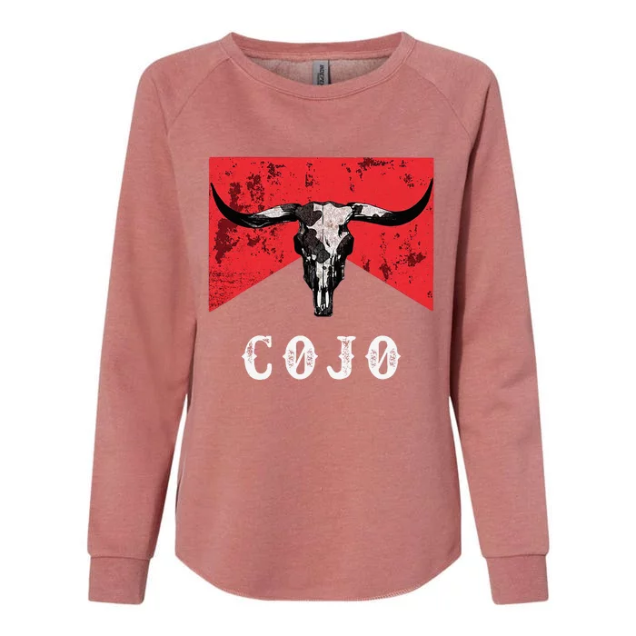 C.O.J.O Bull Skull Music Country 70s Cowboys Boots Womens California Wash Sweatshirt