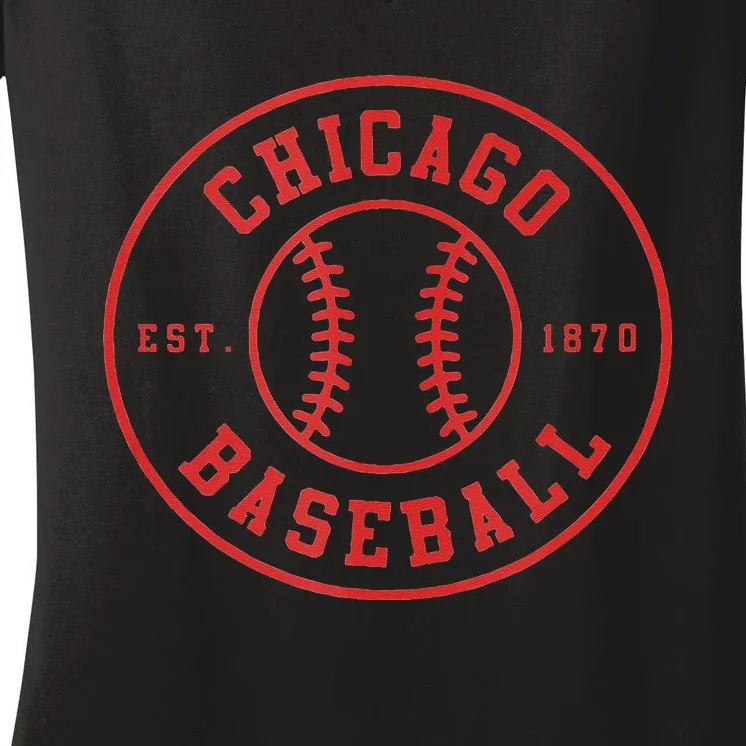 Chicago Baseball Seventh Inning Stretch Gameday Fan Gear Women's V-Neck T-Shirt