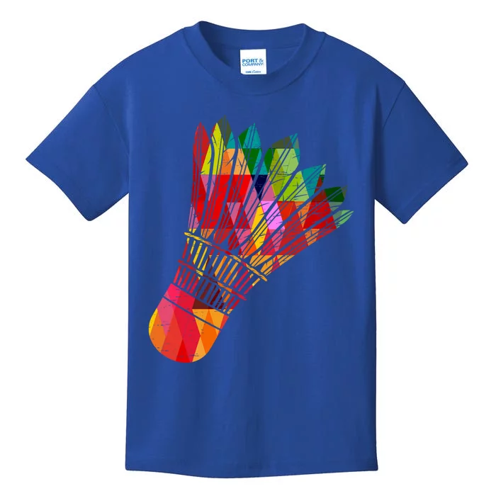 Colorful Badminton Shuttlecock Smash Athlete Player Coach Funny Gift Kids T-Shirt