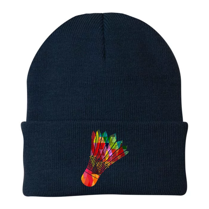 Colorful Badminton Shuttlecock Smash Athlete Player Coach Funny Gift Knit Cap Winter Beanie