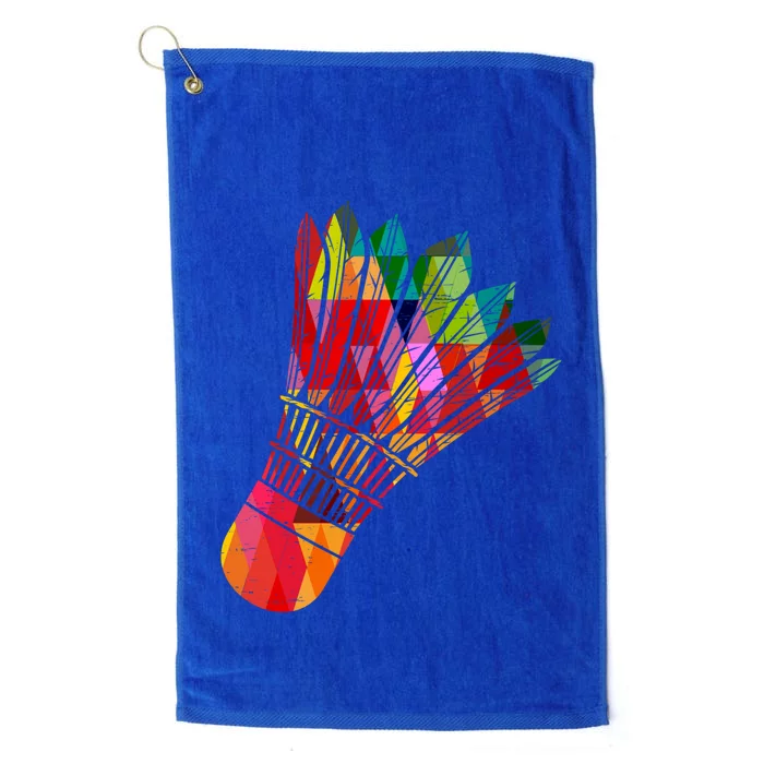 Colorful Badminton Shuttlecock Smash Athlete Player Coach Funny Gift Platinum Collection Golf Towel