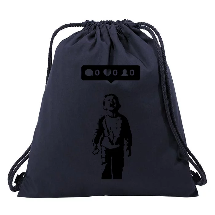 Crying Boy Social Media Attention Drawstring Bag