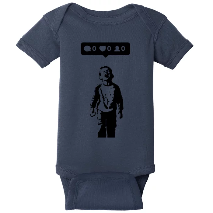 Crying Boy Social Media Attention Baby Bodysuit