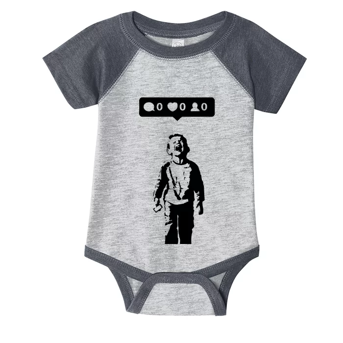 Crying Boy Social Media Attention Infant Baby Jersey Bodysuit