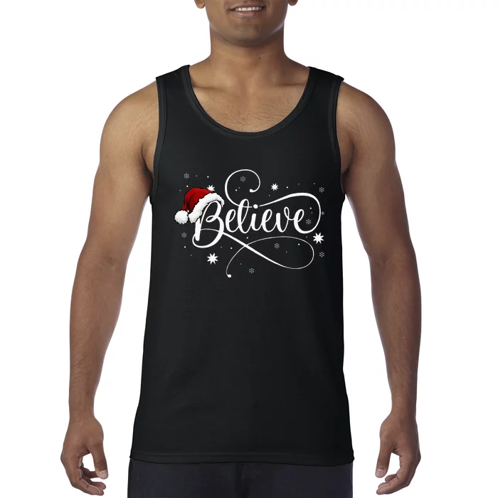 Christmas Believe Santa Claus Believe Tank Top