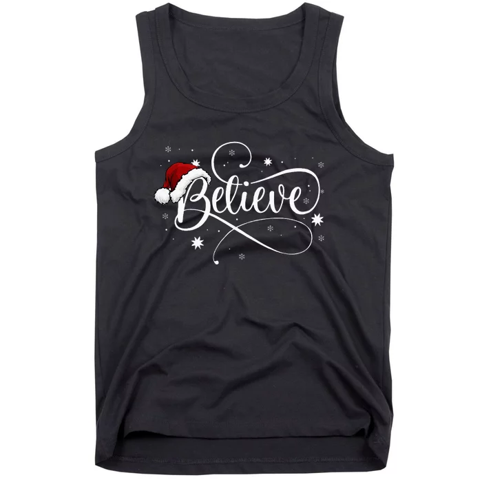 Christmas Believe Santa Claus Believe Tank Top