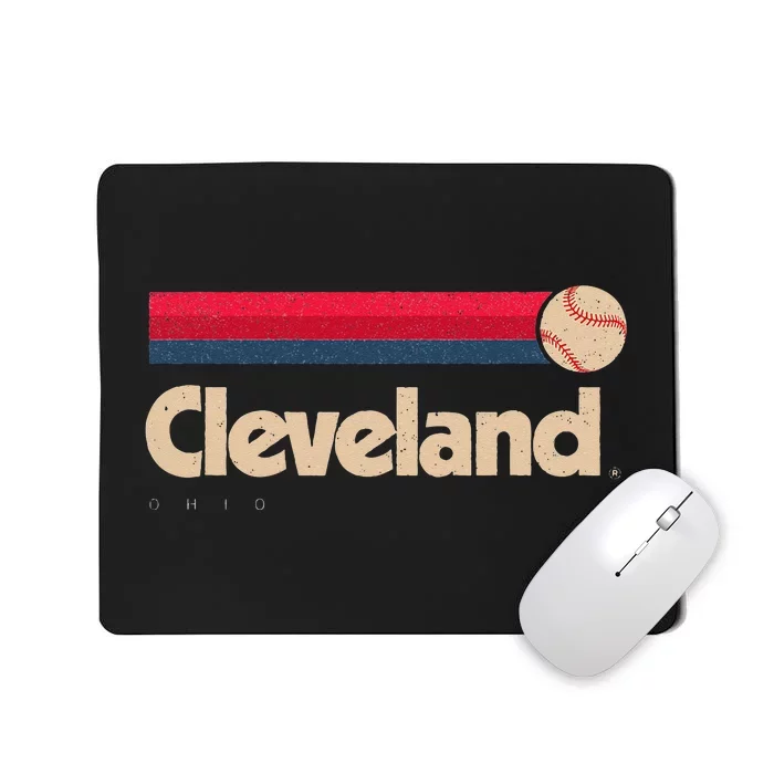 Cleveland Baseball Softball City Ohio Retro Cleveland Mousepad