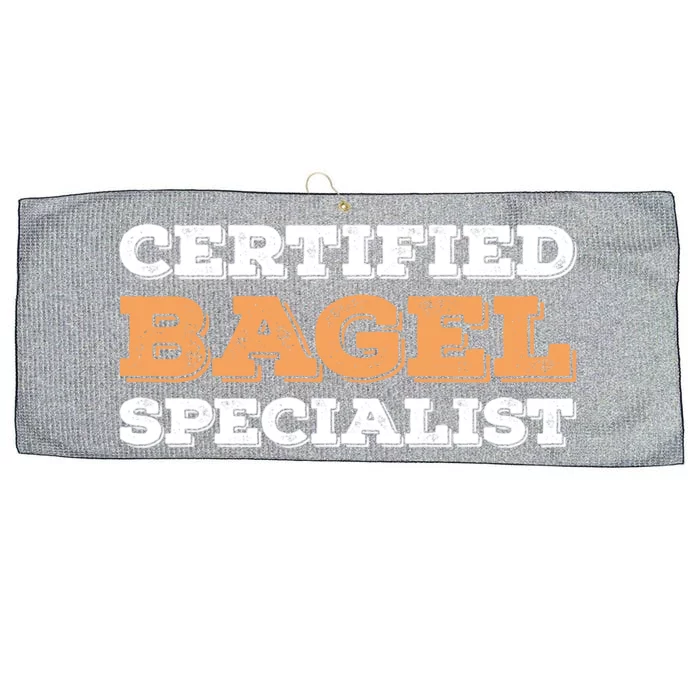 Certified Bagel Specialist Funny Bagel Lover Funny Gift Large Microfiber Waffle Golf Towel