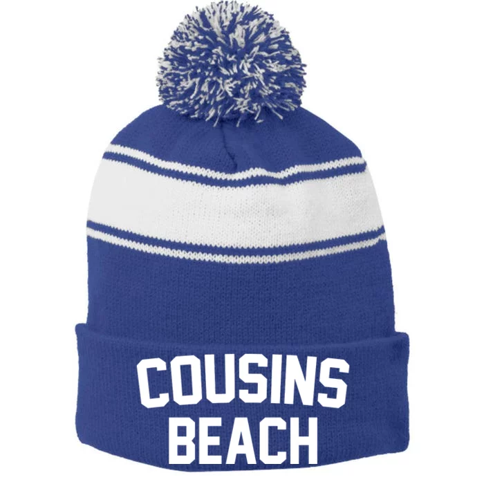 Cousins Beach Summer Stripe Pom Pom Beanie