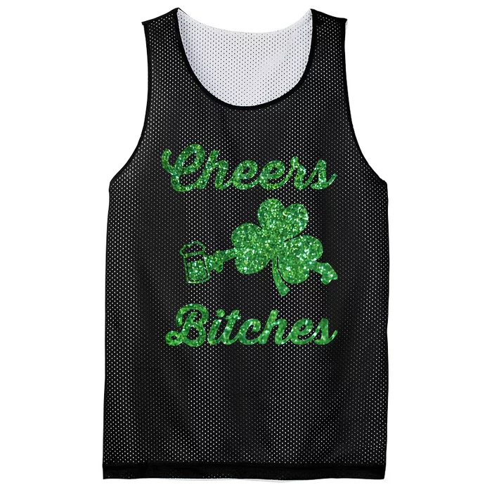 Cheers Bitches Shamrock Light Mesh Reversible Basketball Jersey Tank