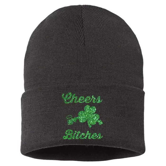 Cheers Bitches Shamrock Light Sustainable Knit Beanie