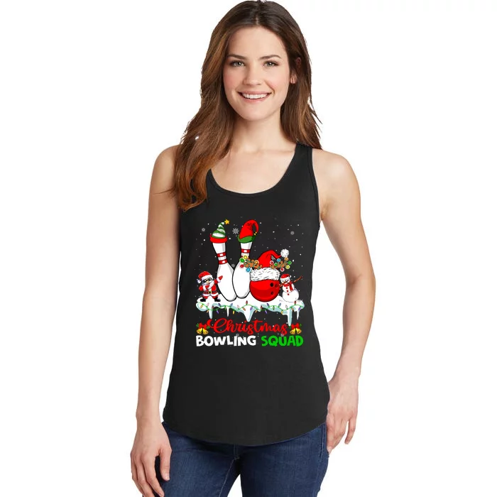 Christmas Bowling Squad Dabbing Santa Elf Bowling Tools Ladies Essential Tank