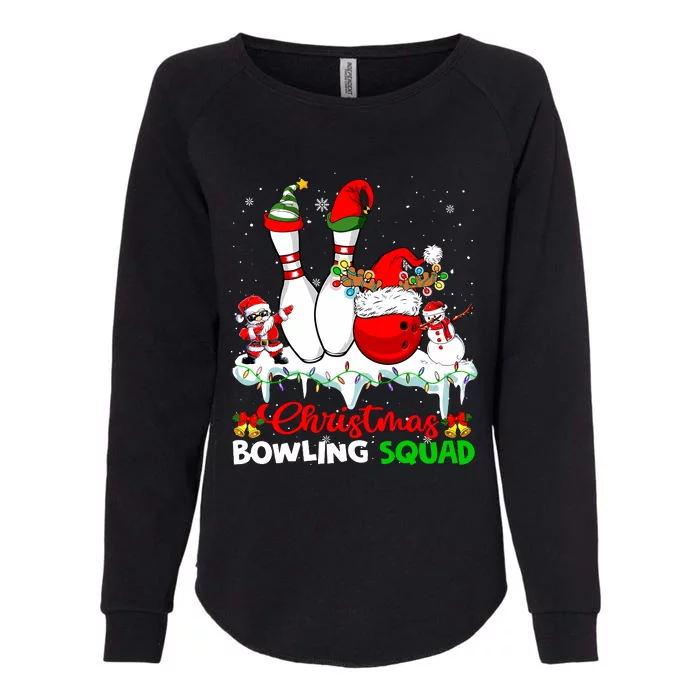 Christmas Bowling Squad Dabbing Santa Elf Bowling Tools Womens California Wash Sweatshirt