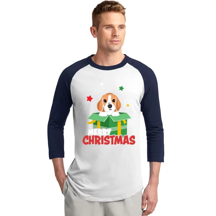 Cute Beagle Santa Dog Lovers Merry Christmas Xmas Design Gift Baseball Sleeve Shirt