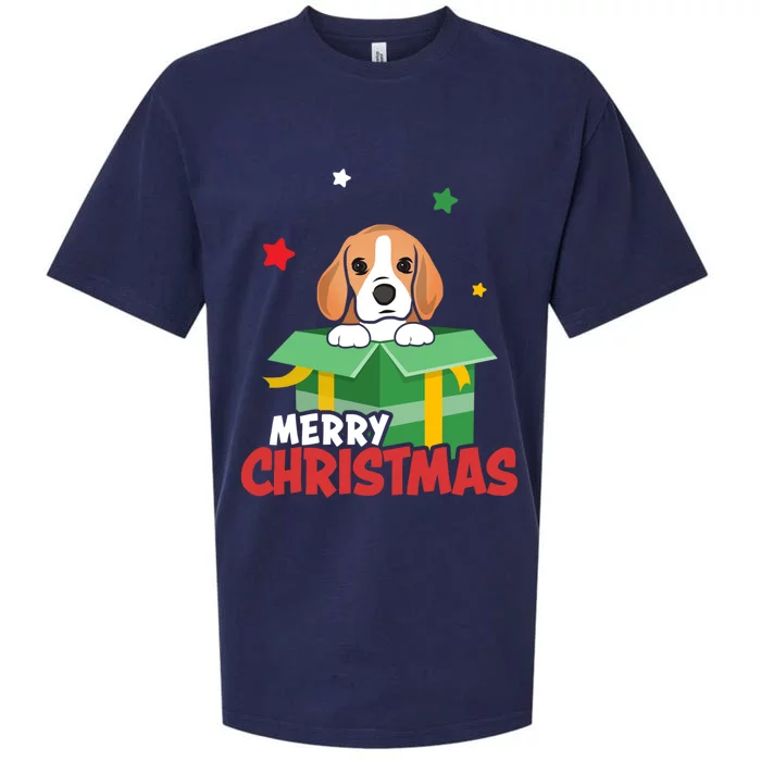 Cute Beagle Santa Dog Lovers Merry Christmas Xmas Design Gift Sueded Cloud Jersey T-Shirt