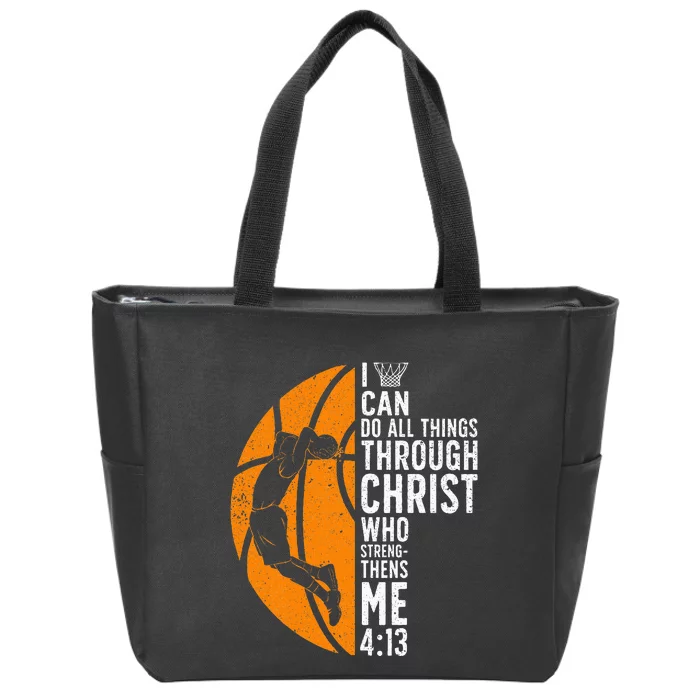 Cool Basketball Sport Game Basketball Player Zip Tote Bag