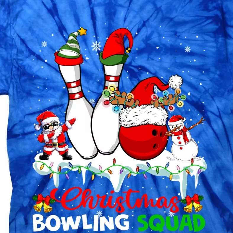 Christmas Bowling Squad Dabbing Santa Elf Bowling Tools Gift Tie-Dye T-Shirt