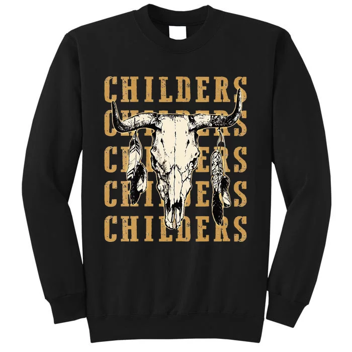 Childers Bull Skull Leopard Cow Skulls Bluegrass Music Sweatshirt