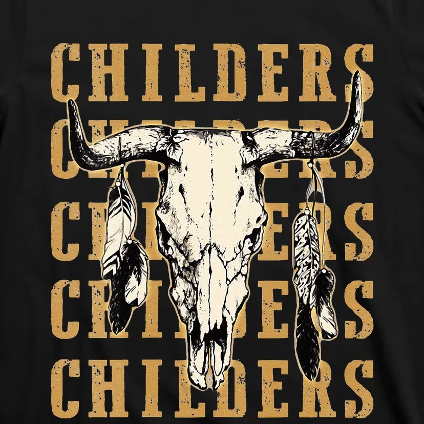 Childers Bull Skull Leopard Cow Skulls Bluegrass Music T-Shirt