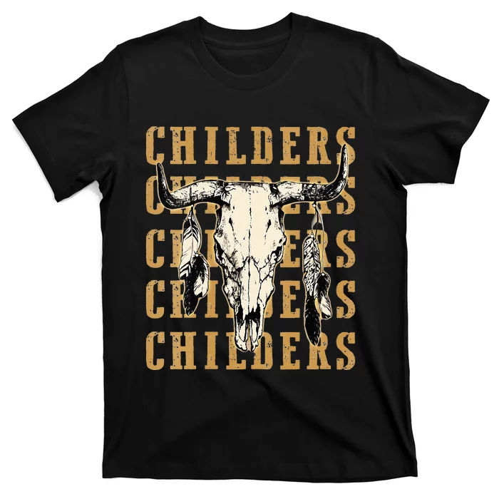 Childers Bull Skull Leopard Cow Skulls Bluegrass Music T-Shirt