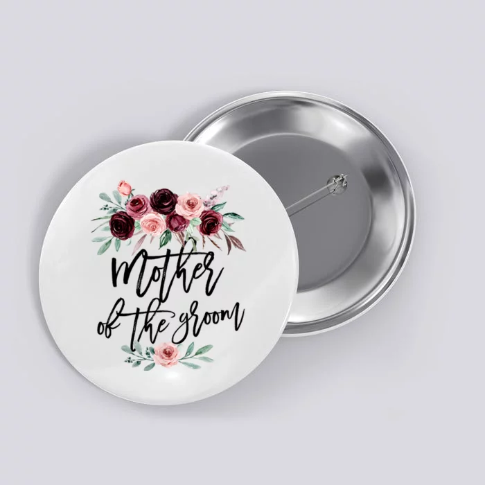 Cute Bridal Shower Wedding Flower Design Mother Of The Groom Button