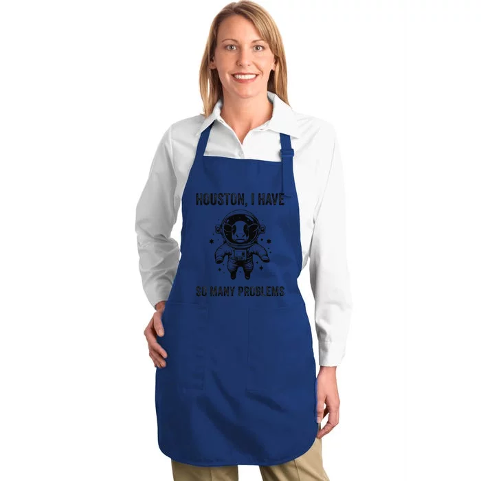 Cow Breeder Space Houston Problem Devon Cattle Full-Length Apron With Pocket