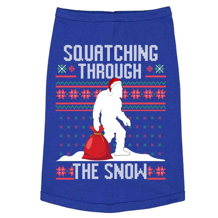 Christmas Bigfoot Squatching Through The Snow Ugly Sweater Gift Doggie Tank