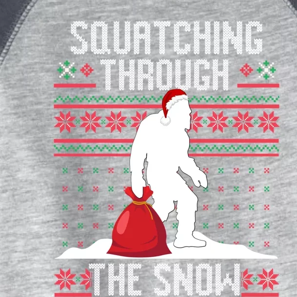 Christmas Bigfoot Squatching Through The Snow Ugly Sweater Gift Toddler Fine Jersey T-Shirt