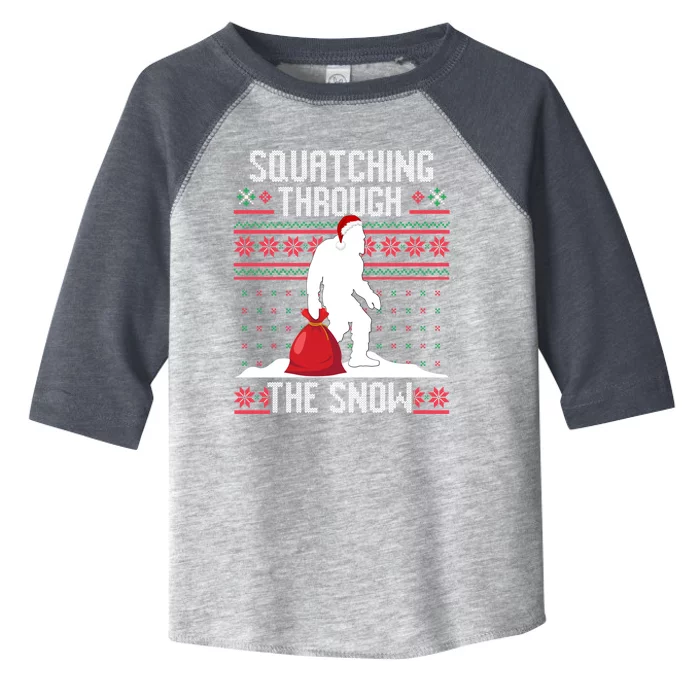 Christmas Bigfoot Squatching Through The Snow Ugly Sweater Gift Toddler Fine Jersey T-Shirt