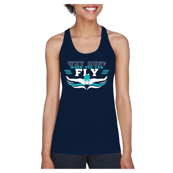 Cute Butterfly Swimmer Gift Women's Racerback Tank