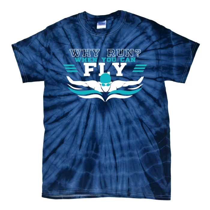 Cute Butterfly Swimmer Gift Tie-Dye T-Shirt