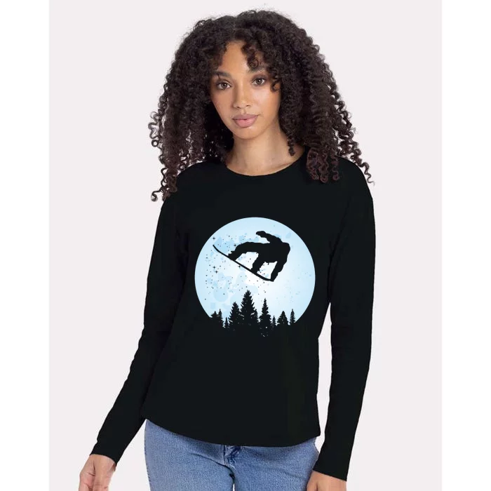 Cute Bigfoot Skiing Gift Womens Cotton Relaxed Long Sleeve T-Shirt