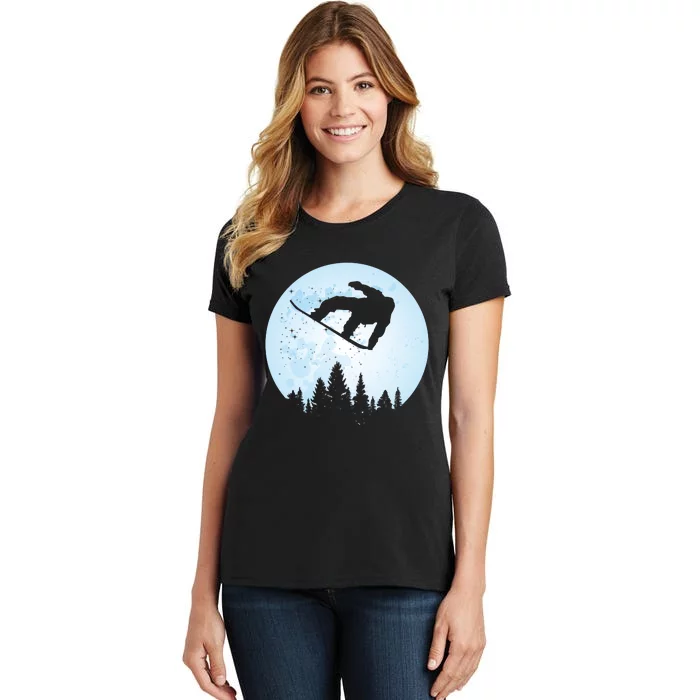 Cute Bigfoot Skiing Gift Women's T-Shirt