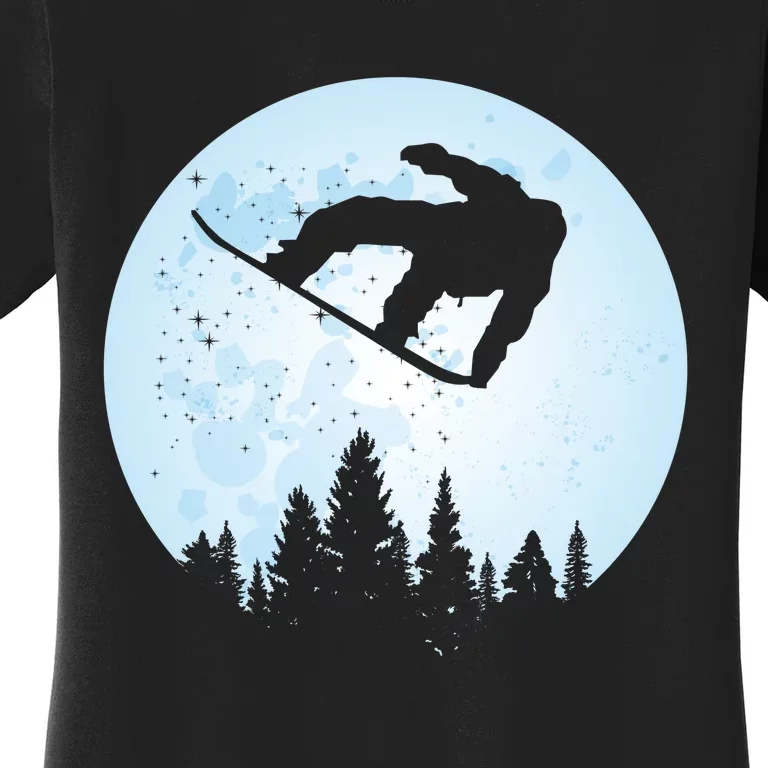 Cute Bigfoot Skiing Gift Women's T-Shirt