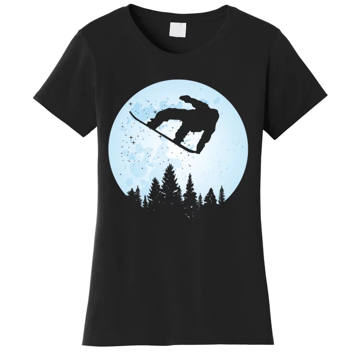 Cute Bigfoot Skiing Gift Women's T-Shirt