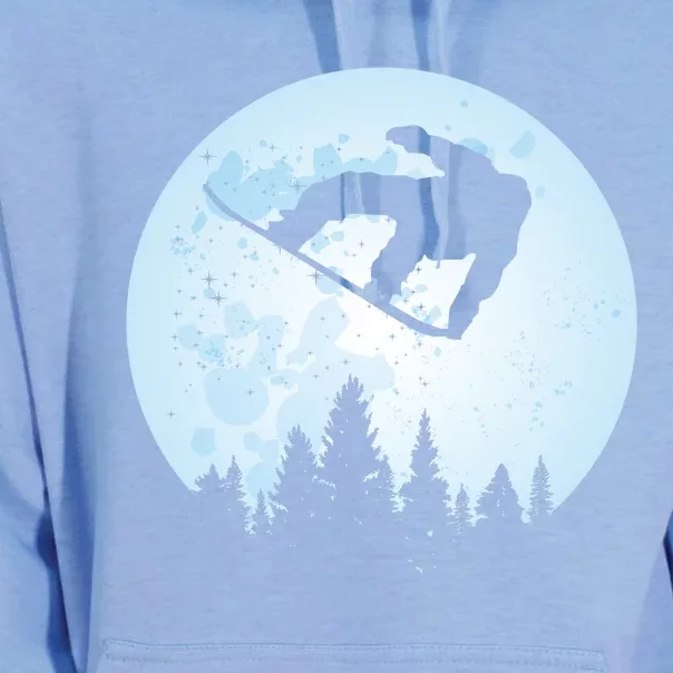 Cute Bigfoot Skiing Gift Unisex Surf Hoodie