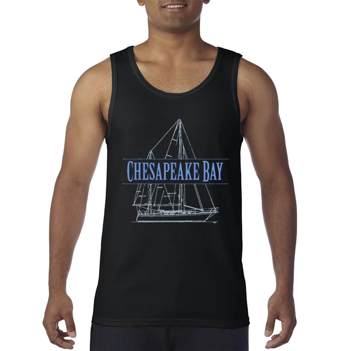 Chesapeake Bay Sailing Souvenir Tank Top