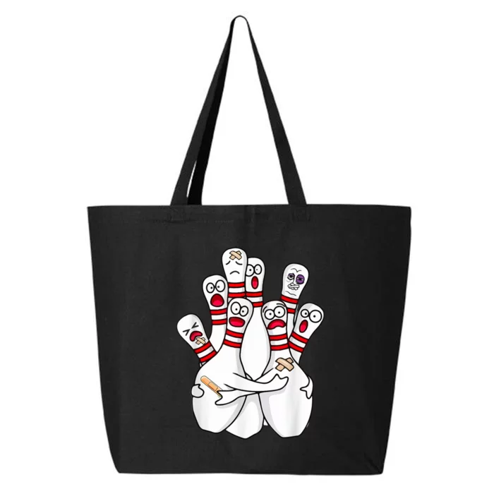 Cartoon Bowling Scared Bowling Pins Funny Sport Bowler 25L Jumbo Tote