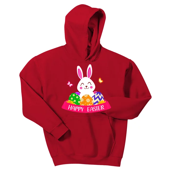 Cute Bunny Spring Hunt Eggs Rabbit Happy Easter Day Outfit Kids Hoodie