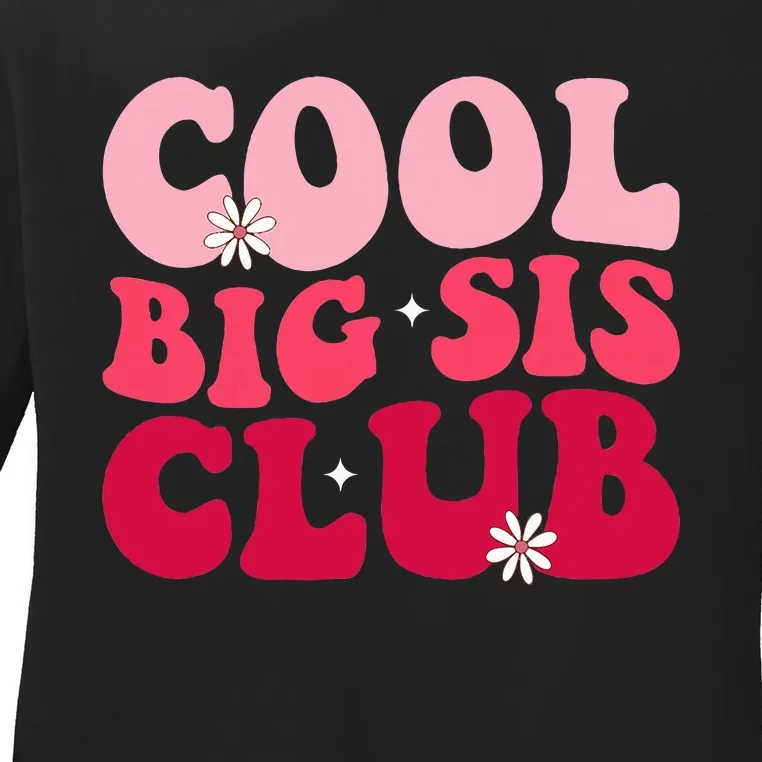 Cool Big Sis Club Retro Big Sister Matching Family Pregnancy Ladies Long Sleeve Shirt