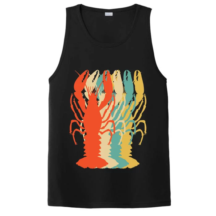 Crawfish Boil Silhouette Retro Pop Art Cajun Graphic Performance Tank