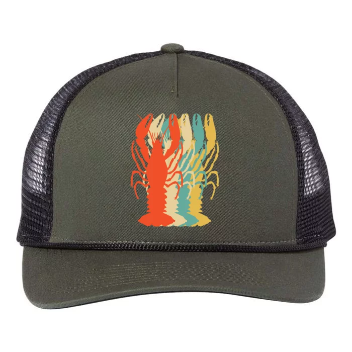 Crawfish Boil Silhouette Retro Pop Art Cajun Graphic Retro Rope Trucker Hat Cap